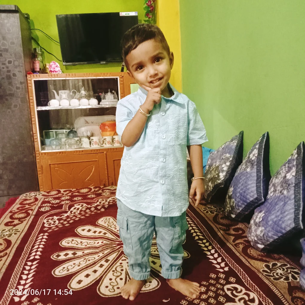 A young child at home after a paediatric consultation